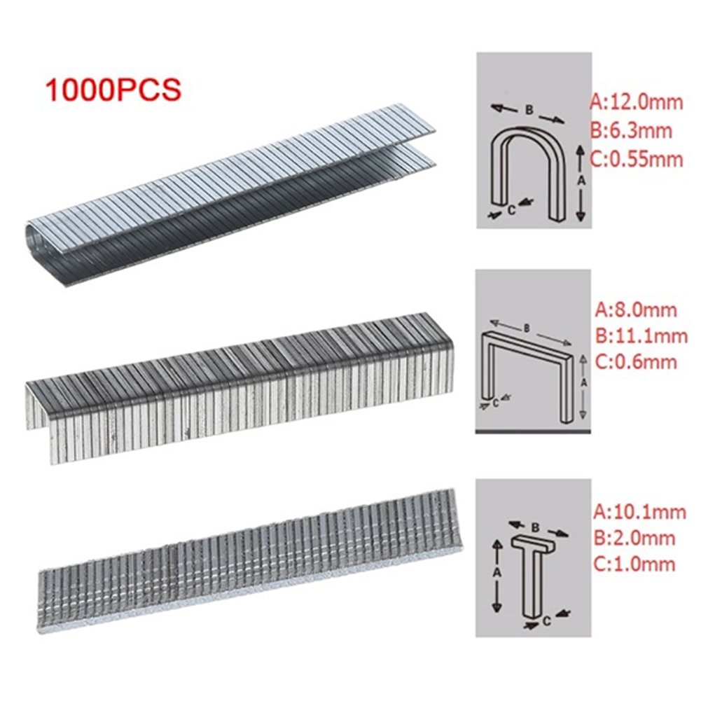 Stapler Heavy Duty - 1000 個 U/ドア/T 字型爪型ホッチキス木工家具家庭用ホーム DIY 装飾ハンドツール