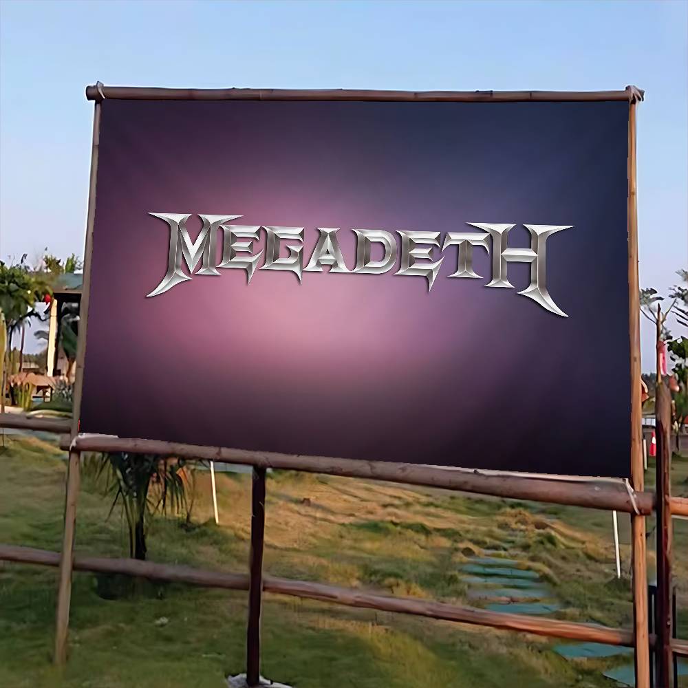 Commercial Printing Company - ロックメタルバンド「M-Megadeth」のロゴを用いた、高品質な印刷による商業広告用旗、パーティー用バナー。