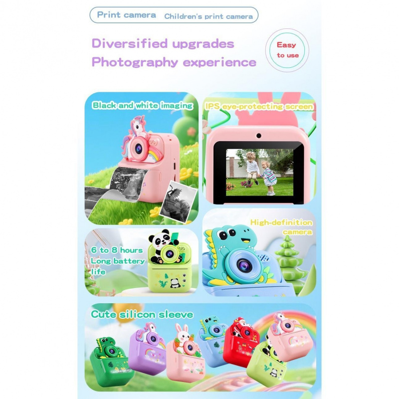 1pc 子供用インスタントカメラビデオフォトプリンター HD - Photo Printer のレビューと価格