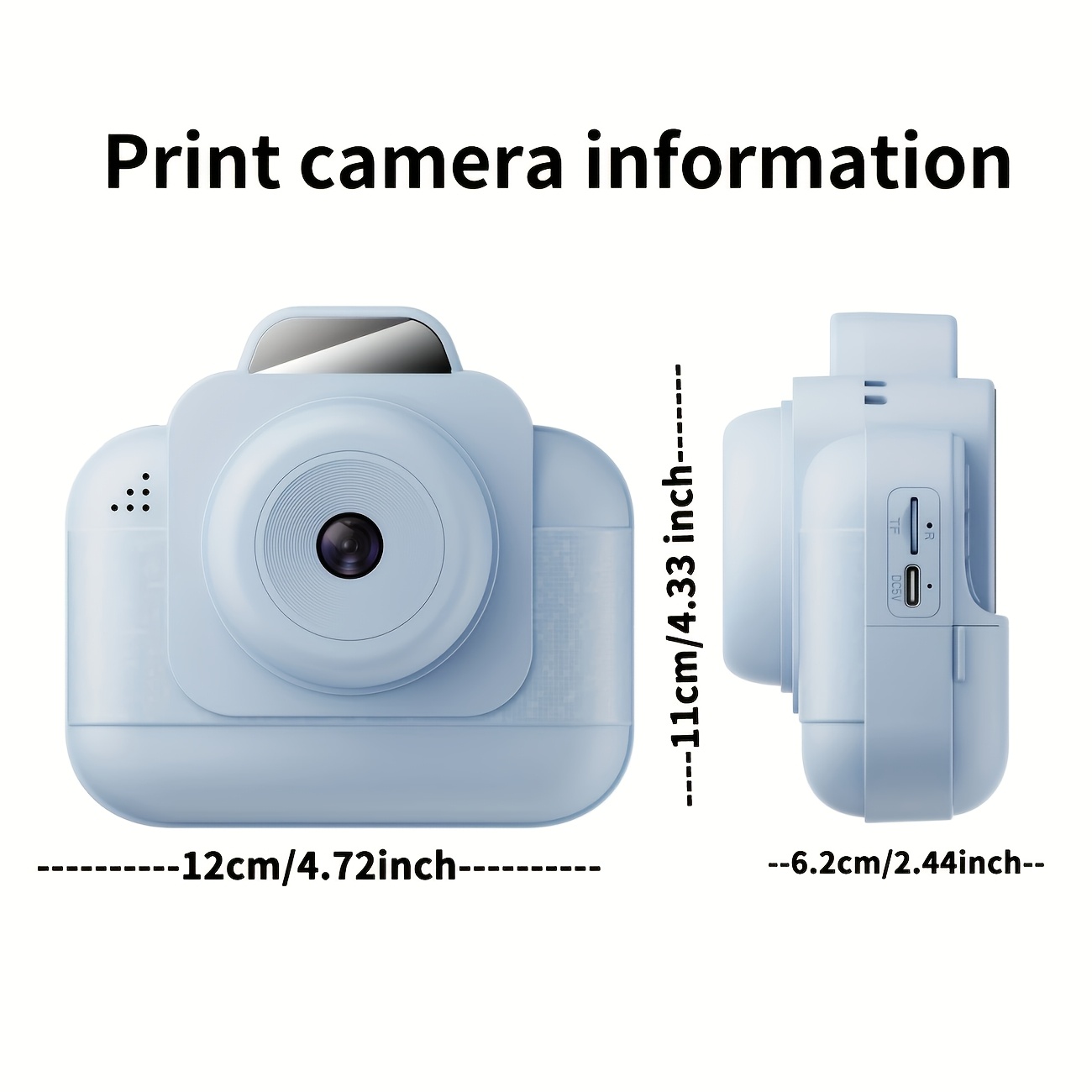 ポータブルフォトプリンター（ブルー）充電式バッテリーと4ロー - Photo Printer のレビューと価格