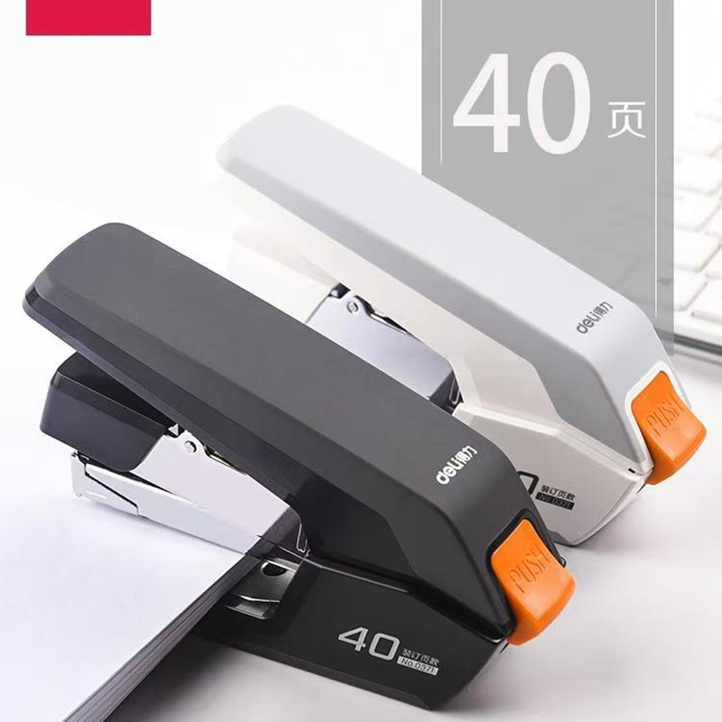 Deli 簡単デスクトップホッチキス、40 枚の容量、ワンフ - Stapler Heavy Duty のレビューと価格